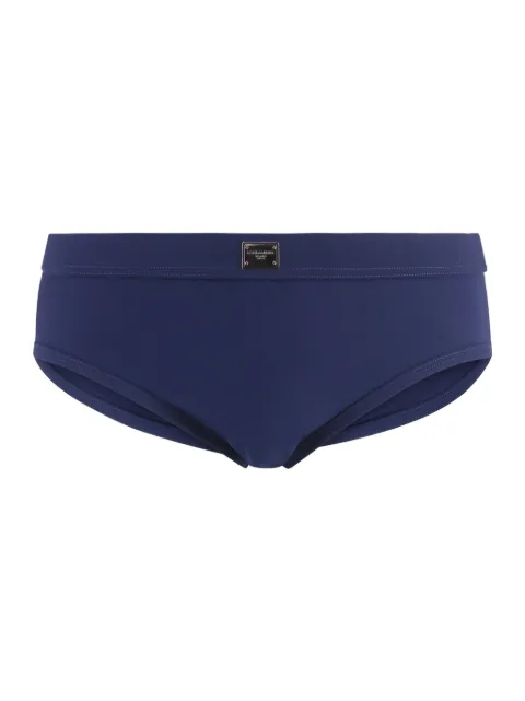 Dolce & Gabbana logo-patch swim trunks Blue M4A99JONR47