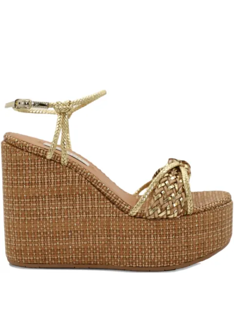 Casadei Zeppa woven wedge sandals Gold 1L342J0801C2730A989