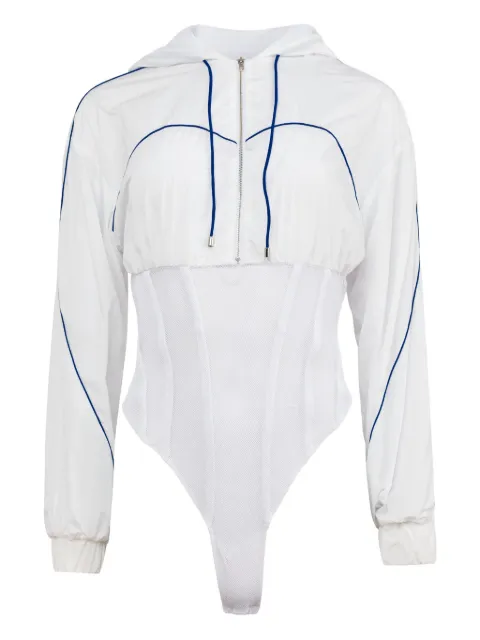 Fleur Du Mal Trackstar bodysuit White BS0489