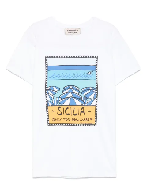 alessandro enriquez printed T-shirt White AES102CO