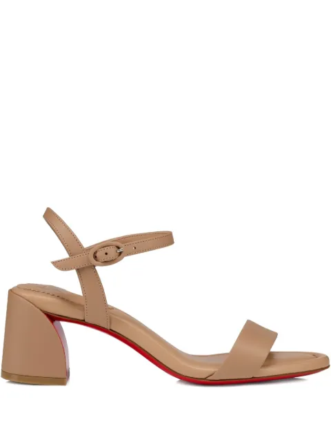 Christian Louboutin 55mm Miss Jane block-heel strappy sandals Neutrals 1240703N295