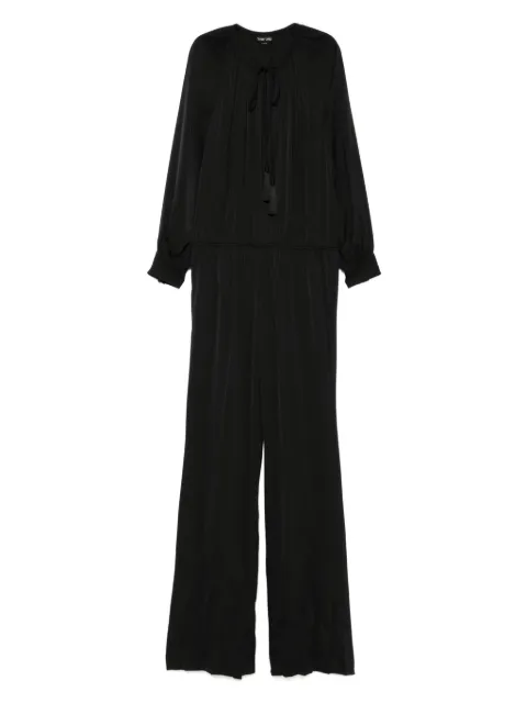 TOM FORD gathered long-sleeve jumpsuit Black TU0287FAX1446
