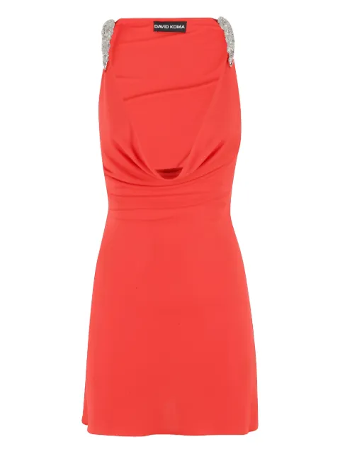 David Koma cowl-neck mini dress Orange RE25DK51D096