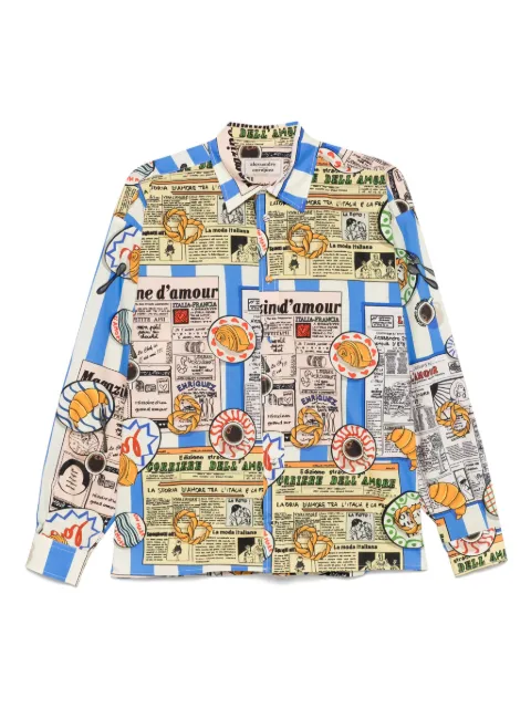 alessandro enriquez printed shirt Neutrals AES39PO