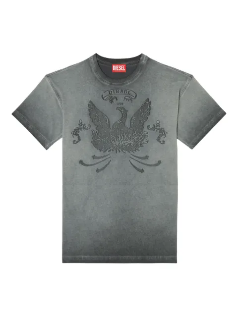 Diesel T-shirt with phoenix devoré Grey A193730DLBW