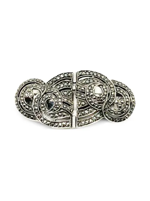 Jennifer Gibson Jewellery 1930s Art Deco Marcasite dress clip Silver JGJMARCDBLCLIP