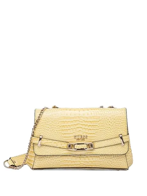 GUESS USA crocodile-effect satchel bag Yellow HWCG9527210
