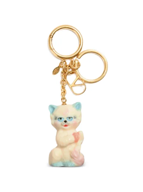 Valentino Garavani Le Chat De La Maison nylon bag charm with key ring Gold YP0AR1VQY