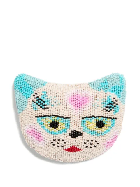 Valentino Garavani Le Chat De La Maison brooch in jacquard fabric with resin bead embroidery Pink WJ0AQ5SEE