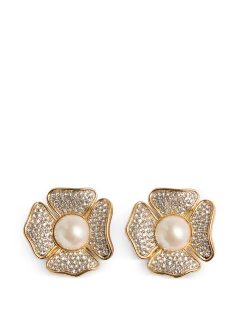 Valentino Garavani San Fin metal earrings with Swarovski® crystals and pearls Gold WJ0AN6HJY