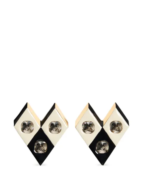Valentino Garavani Losangettes metal, enamel and crystal earrings Gold WJ0AN0VTI