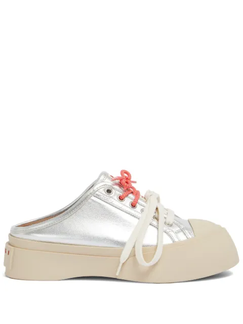 Marni leather Pablo lace-up sabots Grey SNZW019820PR695