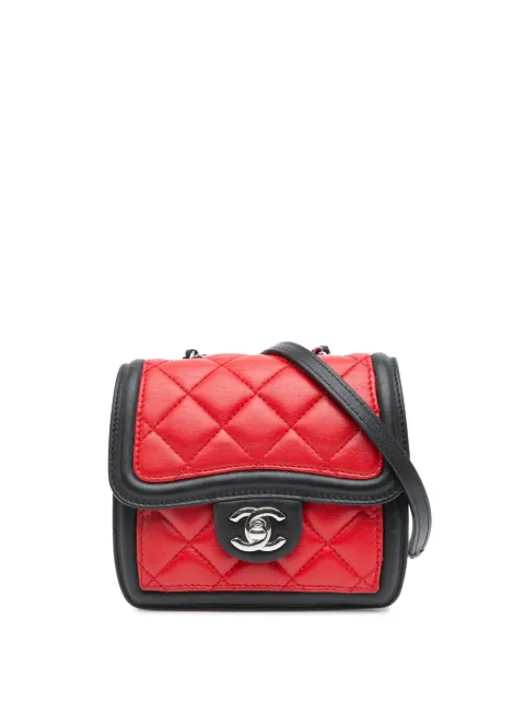 CHANEL Pre-Owned 2012-2013 Mini Square Lambskin Graphic Flap crossbody bag Black GJPDD32Y87ZY5I6R