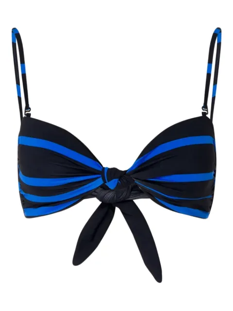 Cala de la Cruz Lara striped bikini top Black 24A115