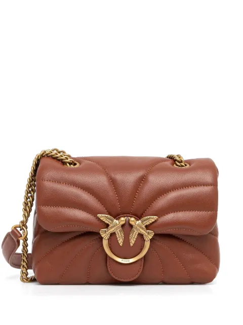 PINKO Love Bag Puff Butterfly mini nappa leather crossbody bag Brown 100039A1EX