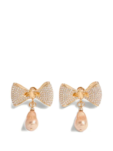 Valentino Garavani San Fin metal earrings with Swarovski® crystals and pearls Gold WJ0AN5QVS