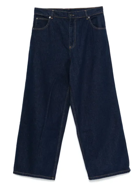 Charles Jeffrey Loverboy knitted-patch wide-leg jeans Blue 054040501