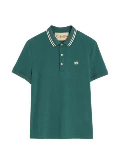 Valentino Garavani contrast-collar polo shirt Green VMH01KAQK
