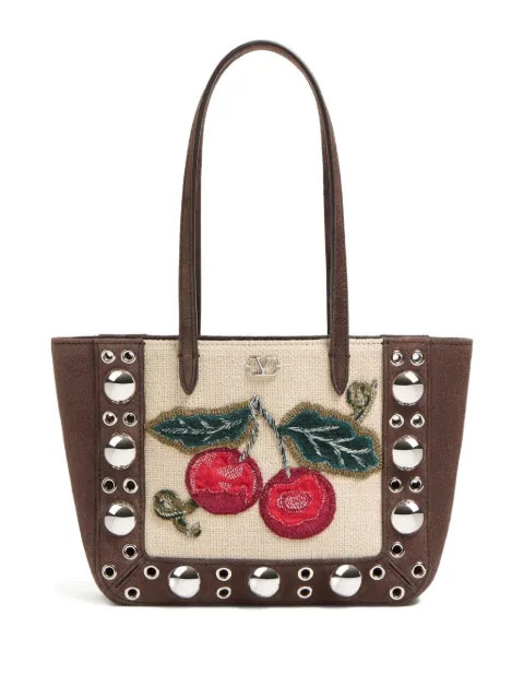Valentino Garavani mini Nellcote embroidered tote bag Brown WB0R89HCB