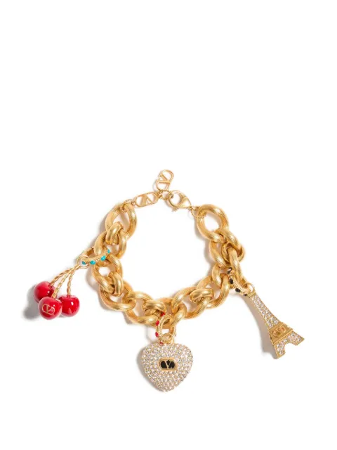Valentino Garavani Chez Valentino bracelet in metal, enamel and Swarovski® crystals Gold WJ0AM5VTI