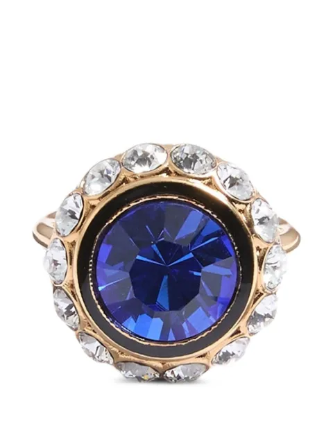 Valentino Garavani Vlogo Signature ring in metal enamel and crystals Gold WJ0AD7VTI