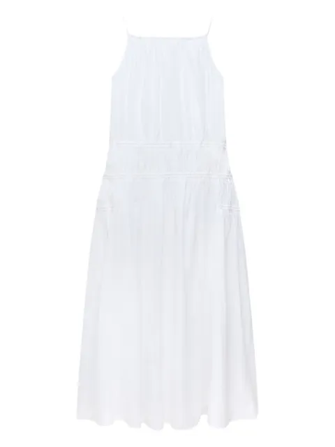 Another Tomorrow gathered scoop-back dress White A125DR106CO
