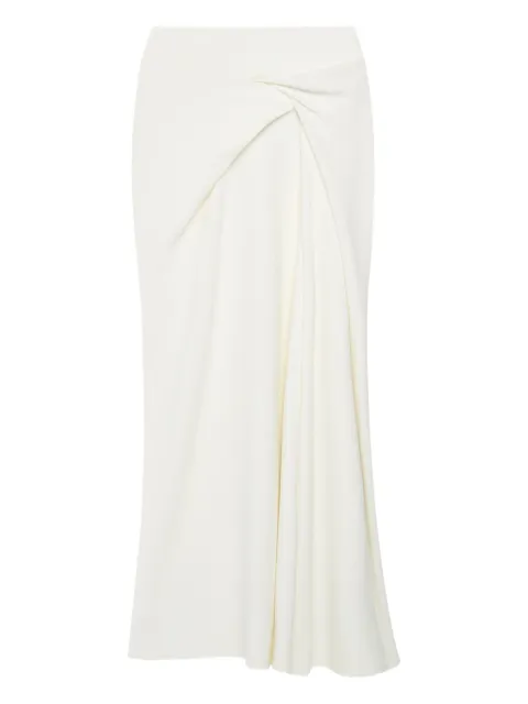 Another Tomorrow asymmetrical twist skirt White A424SK023VI