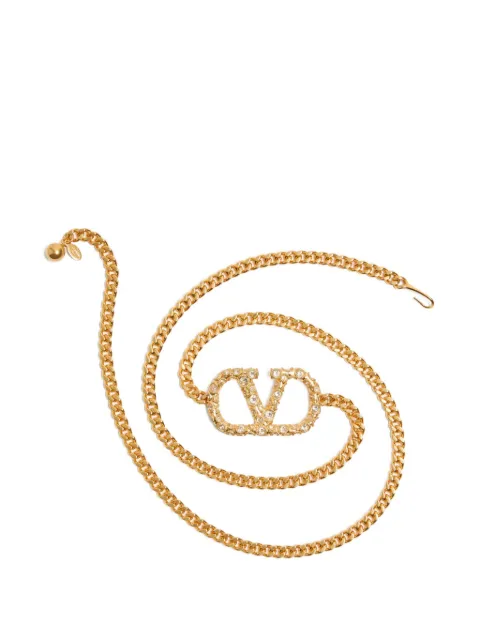 Valentino Garavani VLogo signature chain belt with crystals Gold WT0SS0BKL