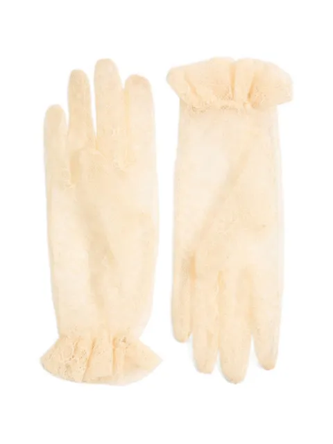 Valentino Garavani Vlogo Signature lace gloves Neutrals WGD00FYCC