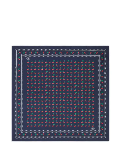 Valentino Garavani Cherryfic silk scarf Blue WEK001EXB