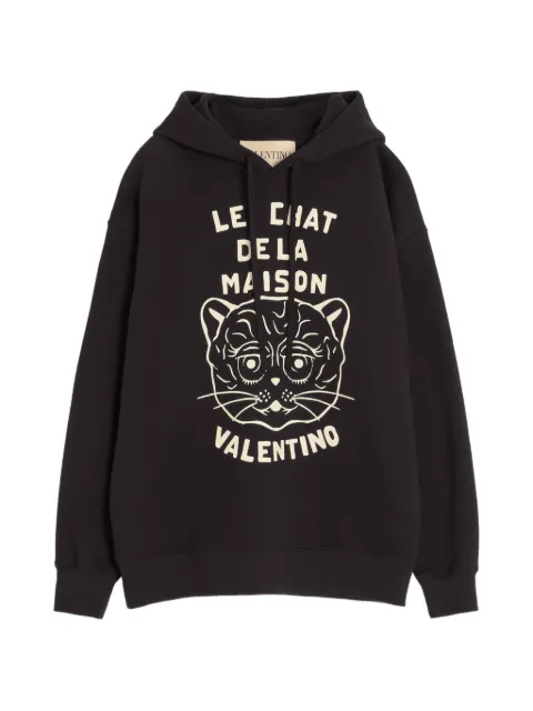 Valentino Garavani Le Chat De La Maison-patch hoodie Black VMF28NB33
