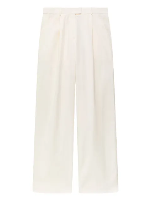 Another Tomorrow pleated trousers White A125PT043CO