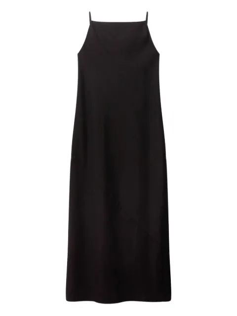 Another Tomorrow square-neck slip dress Black A424DR107CA