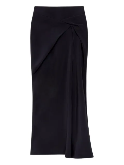 Another Tomorrow asymmetrical twist skirt Black A424SK023VI