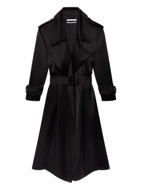 Another Tomorrow satin-finish trench coat Black A424OW016VI
