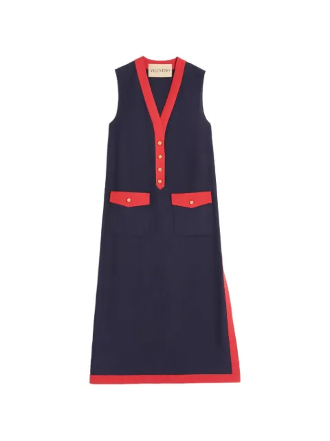 Valentino Garavani midi linen dress Blue BVAFX09EK