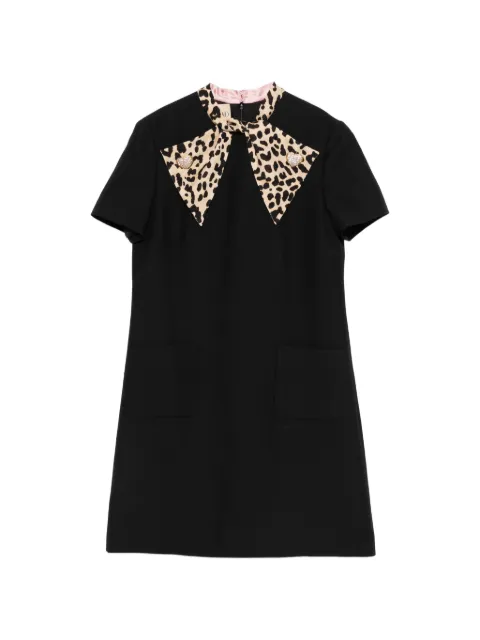 Valentino Garavani leopard-bow mini dress Black BVAFH51CF