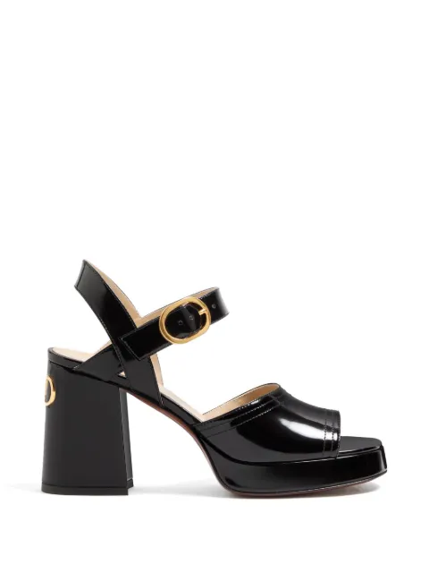 Valentino Garavani Fawcette platform sandal in polished calfskin 100mm Black WS0MI1ZJM