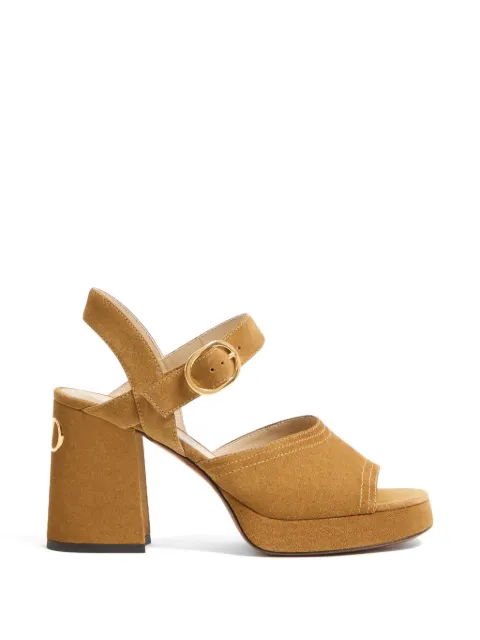Valentino Garavani Fawcette platform crust leather sandal 100mm Neutrals WS0MI1DHU