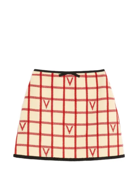 Valentino Garavani grid-patterned mini skirt Neutrals BRADJ49JN