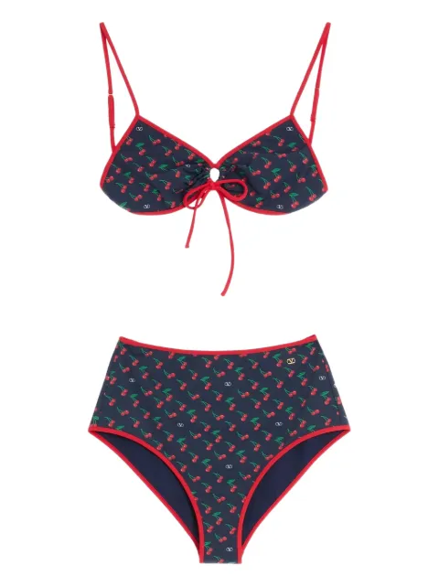 Valentino Garavani Cherryfic-print bikini Blue BUIA259MP