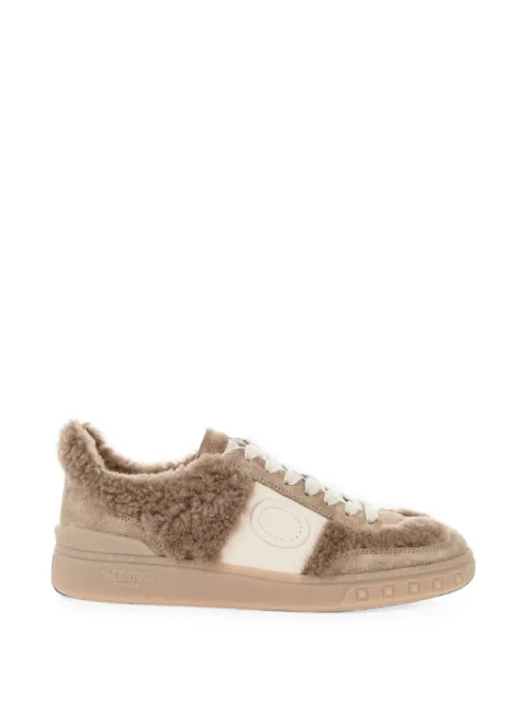 Valentino Garavani shearling-trim sneakers Neutrals WS0IL9XXI