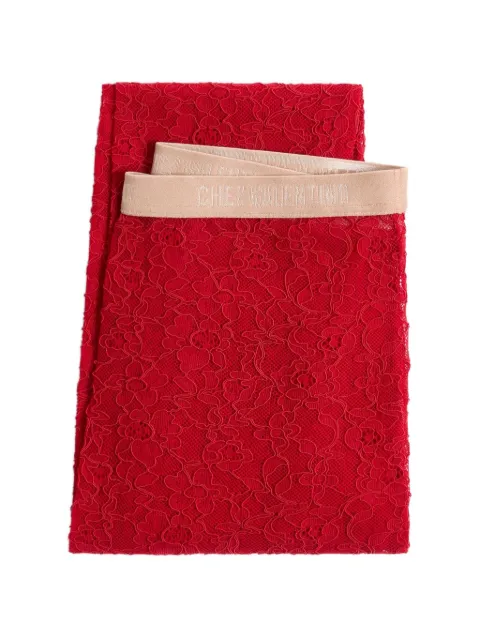 Valentino Garavani floral-lace tights Red BKI03S9BU