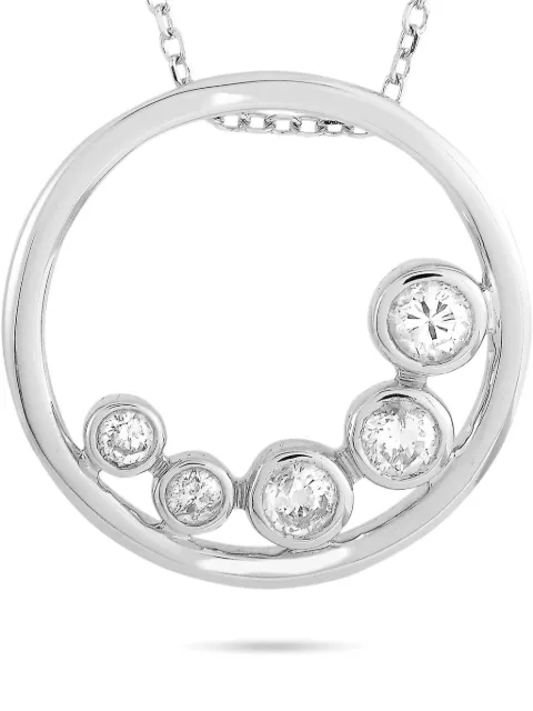 LB Exclusive 14K white gold diamond pendant necklace White APD15768