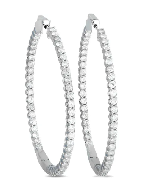 LB Exclusive 14K white gold Inside-Out diamond earrings Silver AER9844