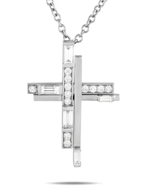 Harry Winston pre-owned platinum diamond cross-pendant necklace Silver HW21112624