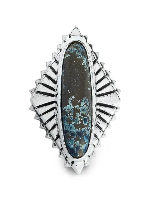 King Baby Concho spotted-turquoise ring Silver K205870