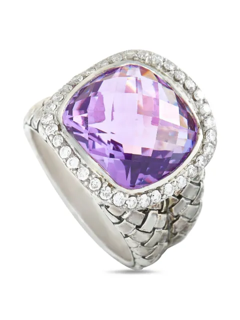 Scott Kay diamond and amethyst dome ring Silver R1375SPAADL