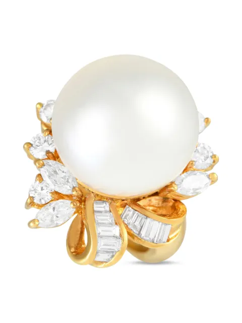 LB Exclusive 18K yellow gold pearl and diamonds ring Gold MF16091124
