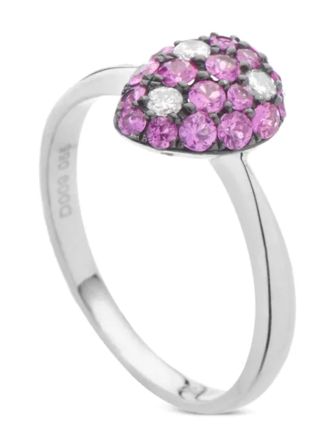LB Exclusive 18K white gold diamonds and ruby ring Silver KOR4004ZBZRU